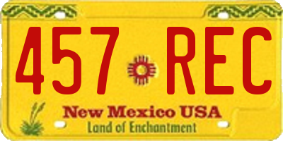 NM license plate 457REC