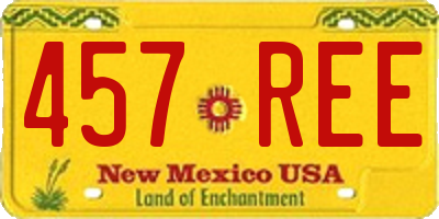 NM license plate 457REE