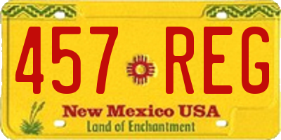 NM license plate 457REG