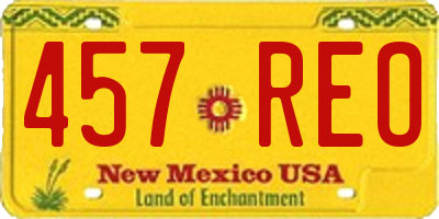 NM license plate 457REO