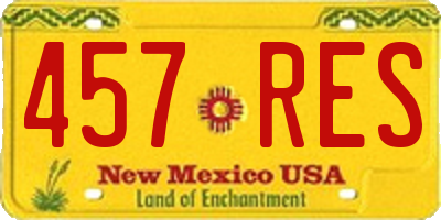 NM license plate 457RES