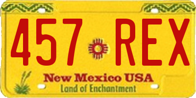 NM license plate 457REX