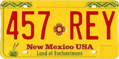 NM license plate 457REY