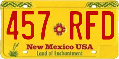 NM license plate 457RFD