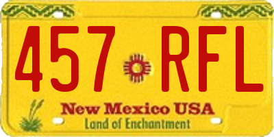 NM license plate 457RFL