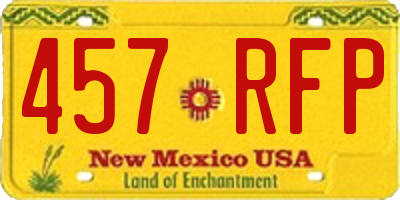 NM license plate 457RFP