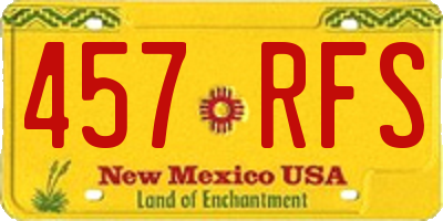 NM license plate 457RFS