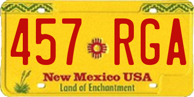 NM license plate 457RGA
