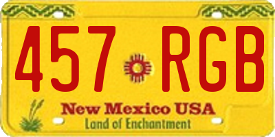 NM license plate 457RGB