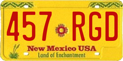 NM license plate 457RGD