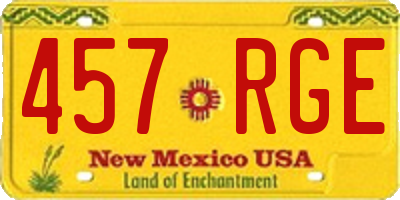 NM license plate 457RGE