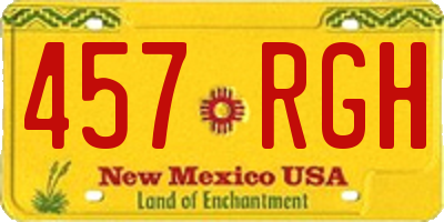 NM license plate 457RGH