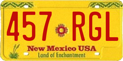 NM license plate 457RGL