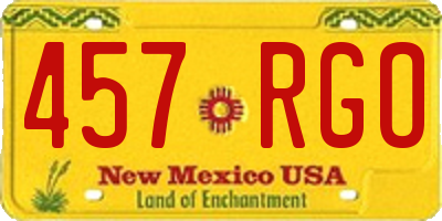 NM license plate 457RGO