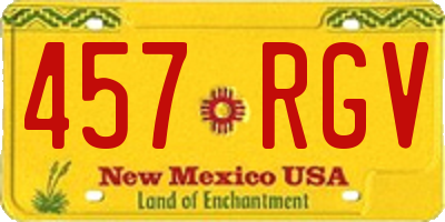 NM license plate 457RGV