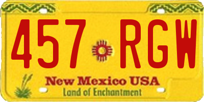 NM license plate 457RGW