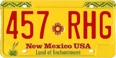 NM license plate 457RHG