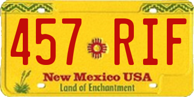 NM license plate 457RIF