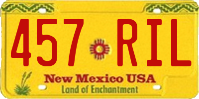 NM license plate 457RIL
