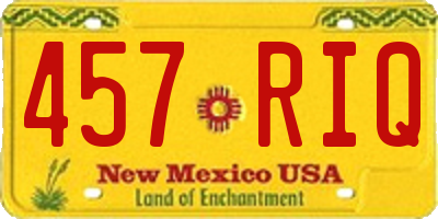 NM license plate 457RIQ