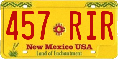 NM license plate 457RIR