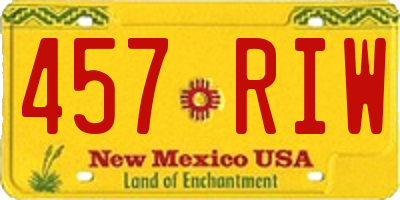 NM license plate 457RIW