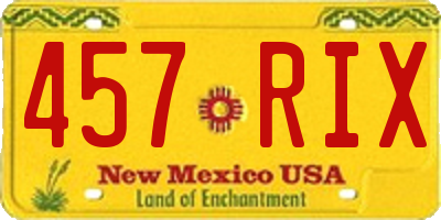 NM license plate 457RIX