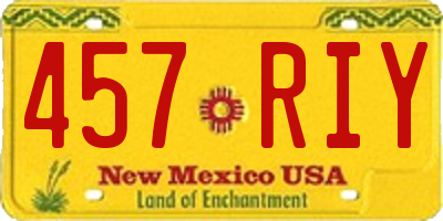 NM license plate 457RIY