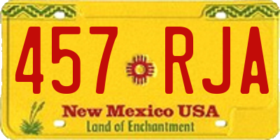 NM license plate 457RJA