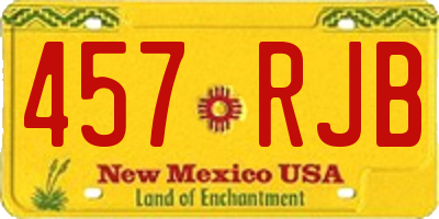 NM license plate 457RJB