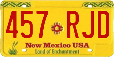 NM license plate 457RJD