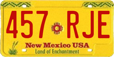 NM license plate 457RJE