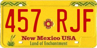 NM license plate 457RJF