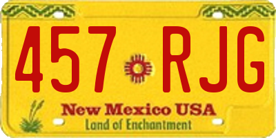 NM license plate 457RJG