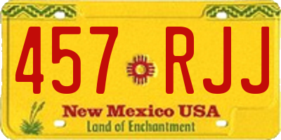 NM license plate 457RJJ