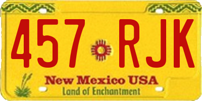 NM license plate 457RJK