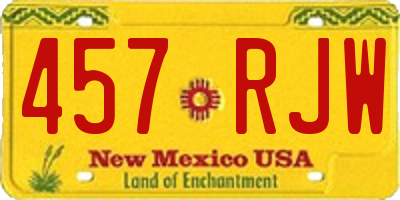 NM license plate 457RJW