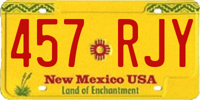 NM license plate 457RJY