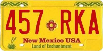 NM license plate 457RKA