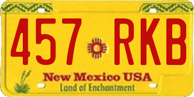 NM license plate 457RKB