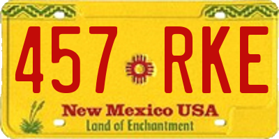 NM license plate 457RKE