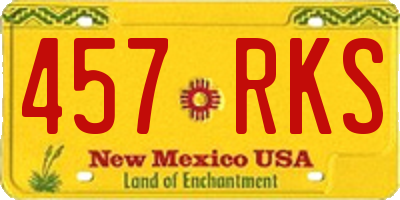 NM license plate 457RKS