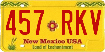 NM license plate 457RKV