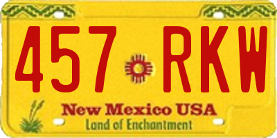 NM license plate 457RKW