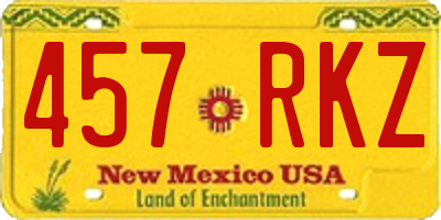 NM license plate 457RKZ
