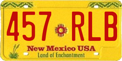 NM license plate 457RLB