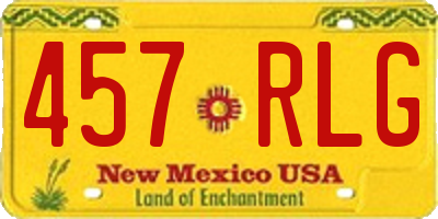 NM license plate 457RLG