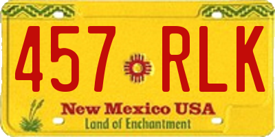 NM license plate 457RLK