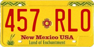NM license plate 457RLO