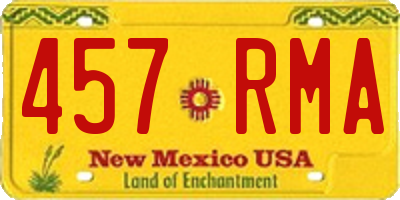 NM license plate 457RMA